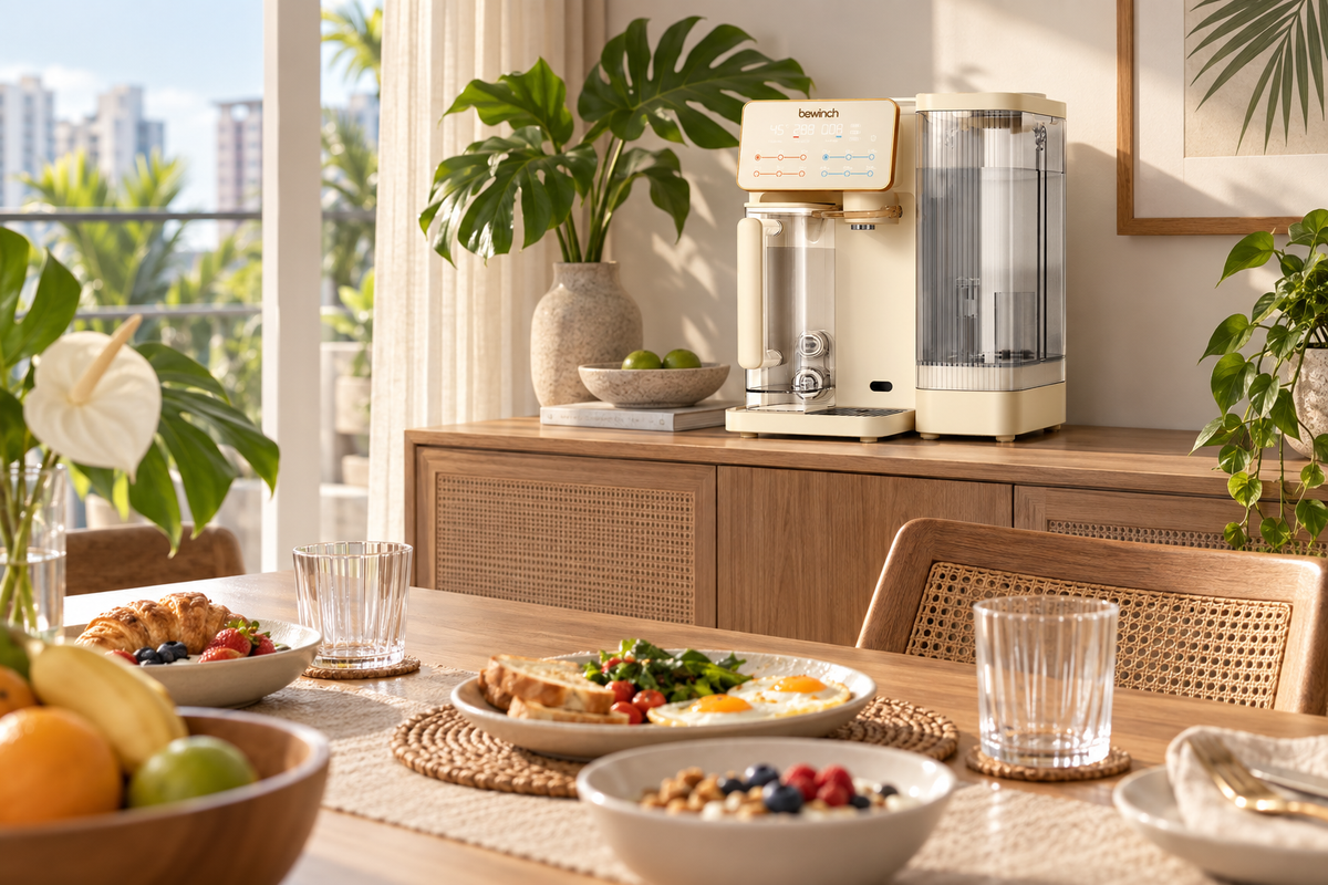 Bewinch G3 on a sideboard beside a breakfast table.