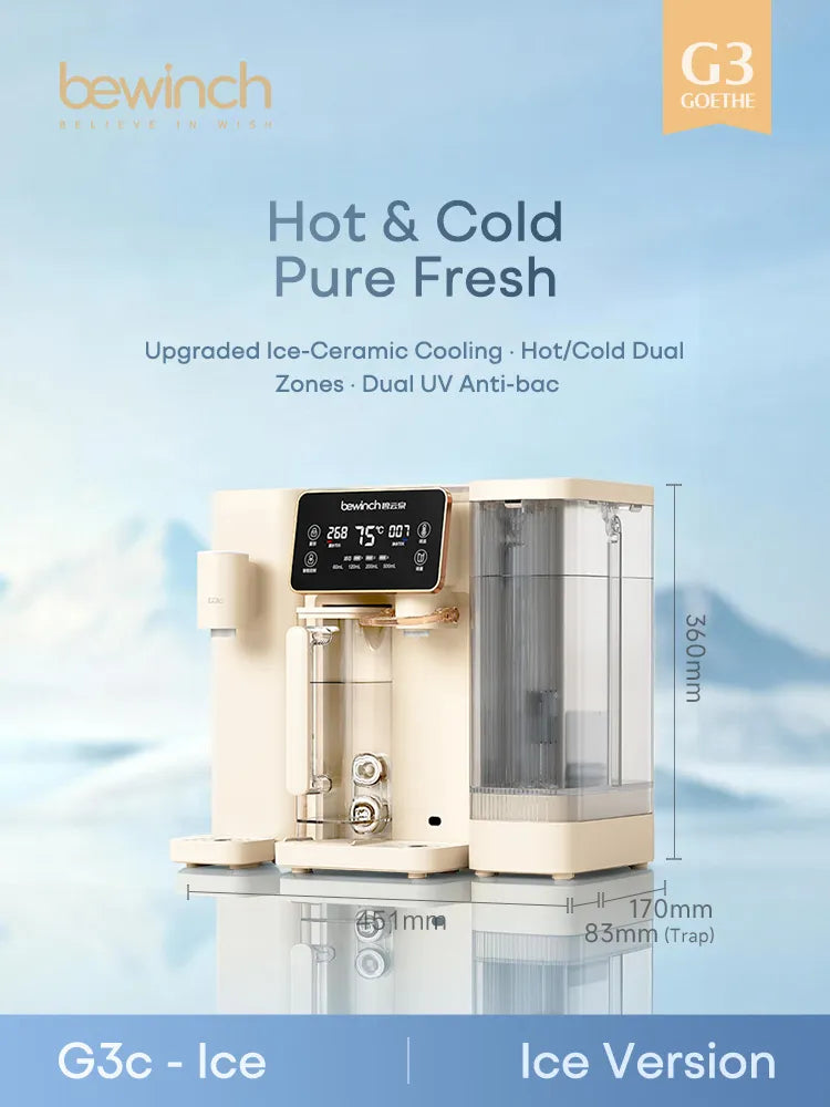 Bewinch G3c Countertop Instant Heating Household Compact Direct Drink RO Integrated Water Purifier with Mineral Ice Making & Cold Water Dispensing