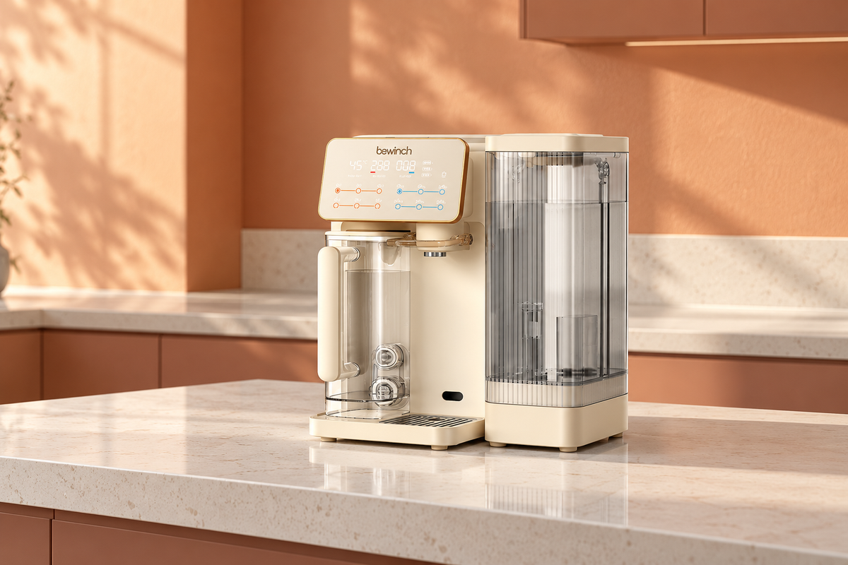 Bewinch G3 on an intact quartz countertop in a terracotta kitchen