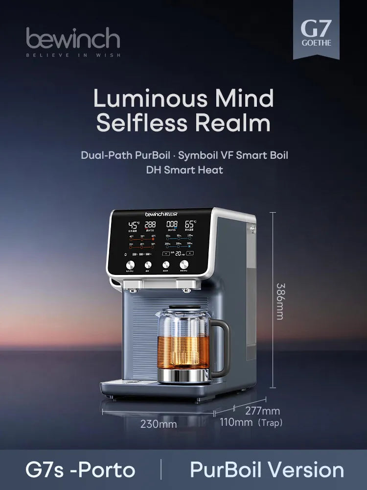 Bewinch G7 Alkaline Water Dispenser – Tea Brewing, Instant Hot/Cold Direct Drinking | Tabletop Health-Preserving Purifier RT510