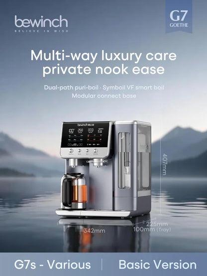 Bewinch G7s All-in-One Countertop Water Purifier Dispenser – Hot, Cold & Sparkling Ice Water, RO Filtration, Instant Tea Brewing, Alkaline Option