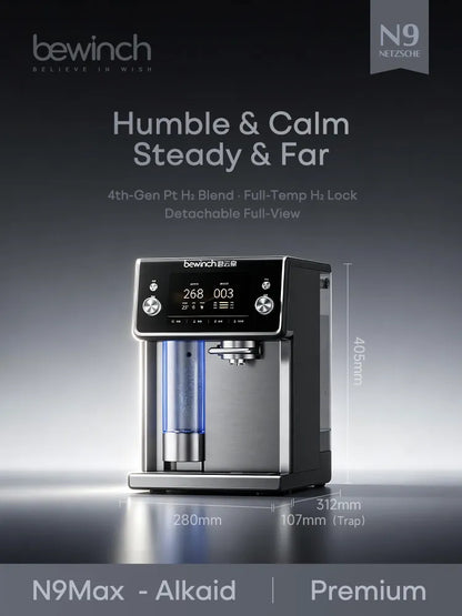 Bewinch N9s Hydrogen-Infused Alkaline Countertop Water Purifier – Instant Hot Direct Drinking,brew tea | Compact Tabletop RO Purifier RT801