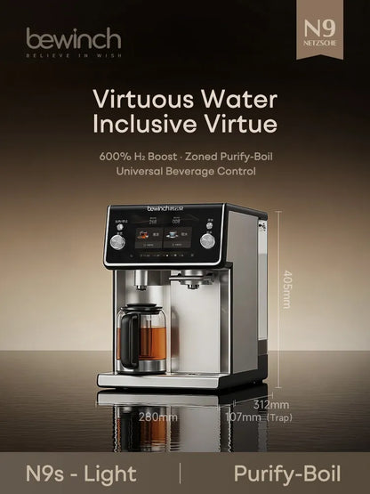 Bewinch N9s Hydrogen-Infused Alkaline Countertop Water Purifier – Instant Hot Direct Drinking,brew tea | Compact Tabletop RO Purifier RT801