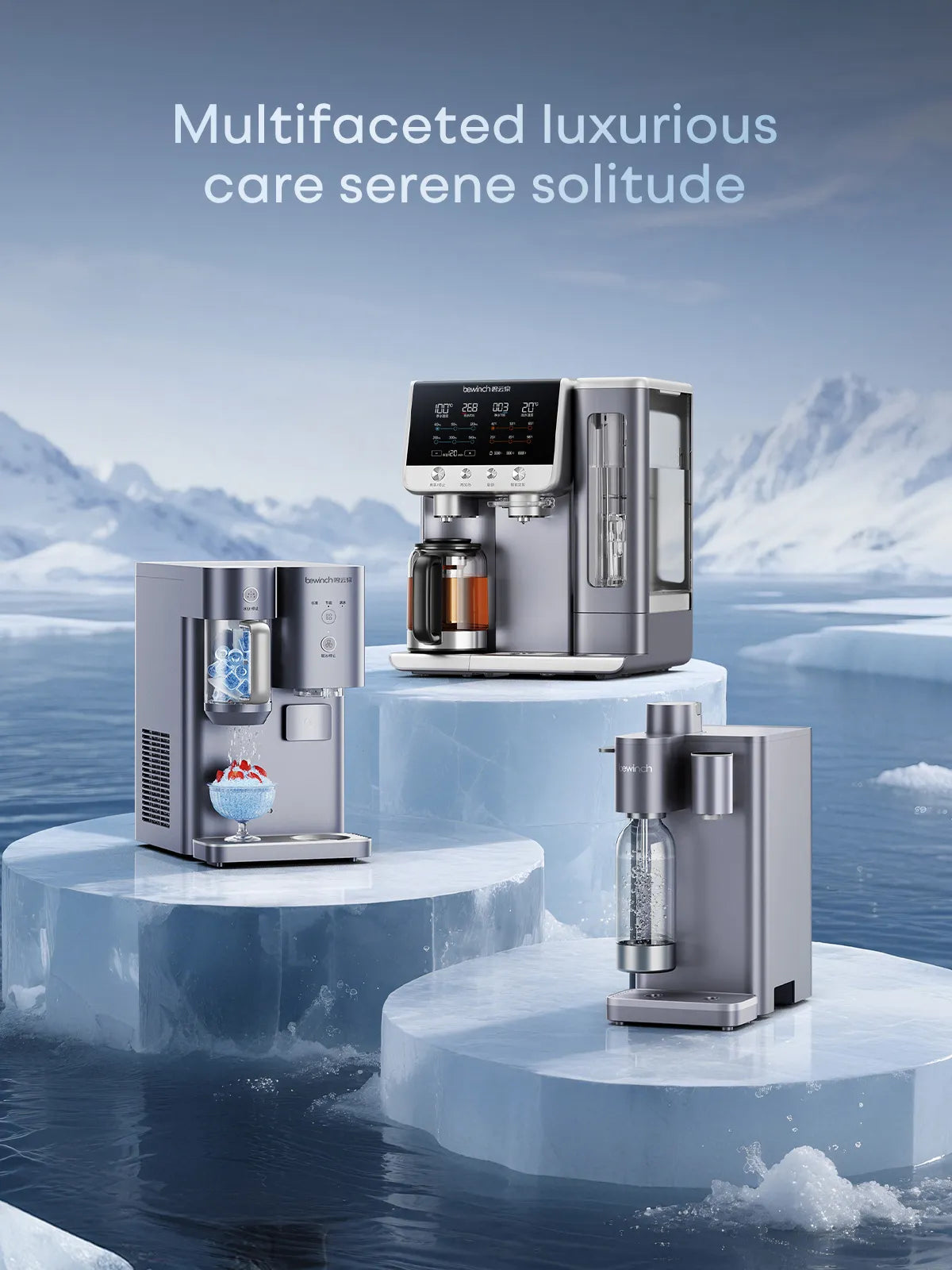 Bewinch G7s All-in-One Countertop Water Purifier Dispenser – Hot, Cold & Sparkling Ice Water, RO Filtration, Instant Tea Brewing, Alkaline Option