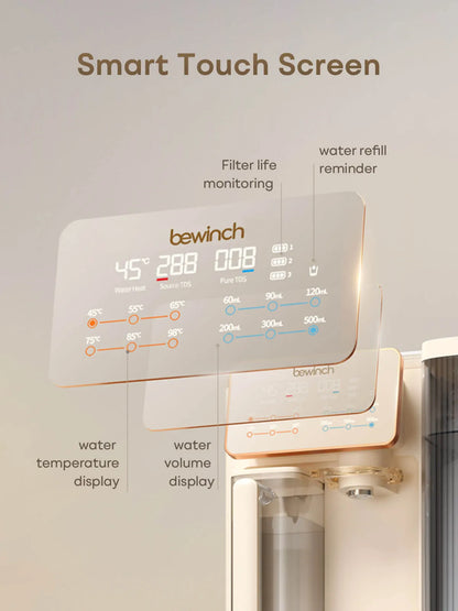 Bewinch G3 Countertop Reverse Osmosis Water Purifier System, No Installation Needed, with UV and Mineralization Functions, Compact Horizontal Design, Suitable for Sideboard, 7 Temperature Settings, 6 Quantitative Levels R320